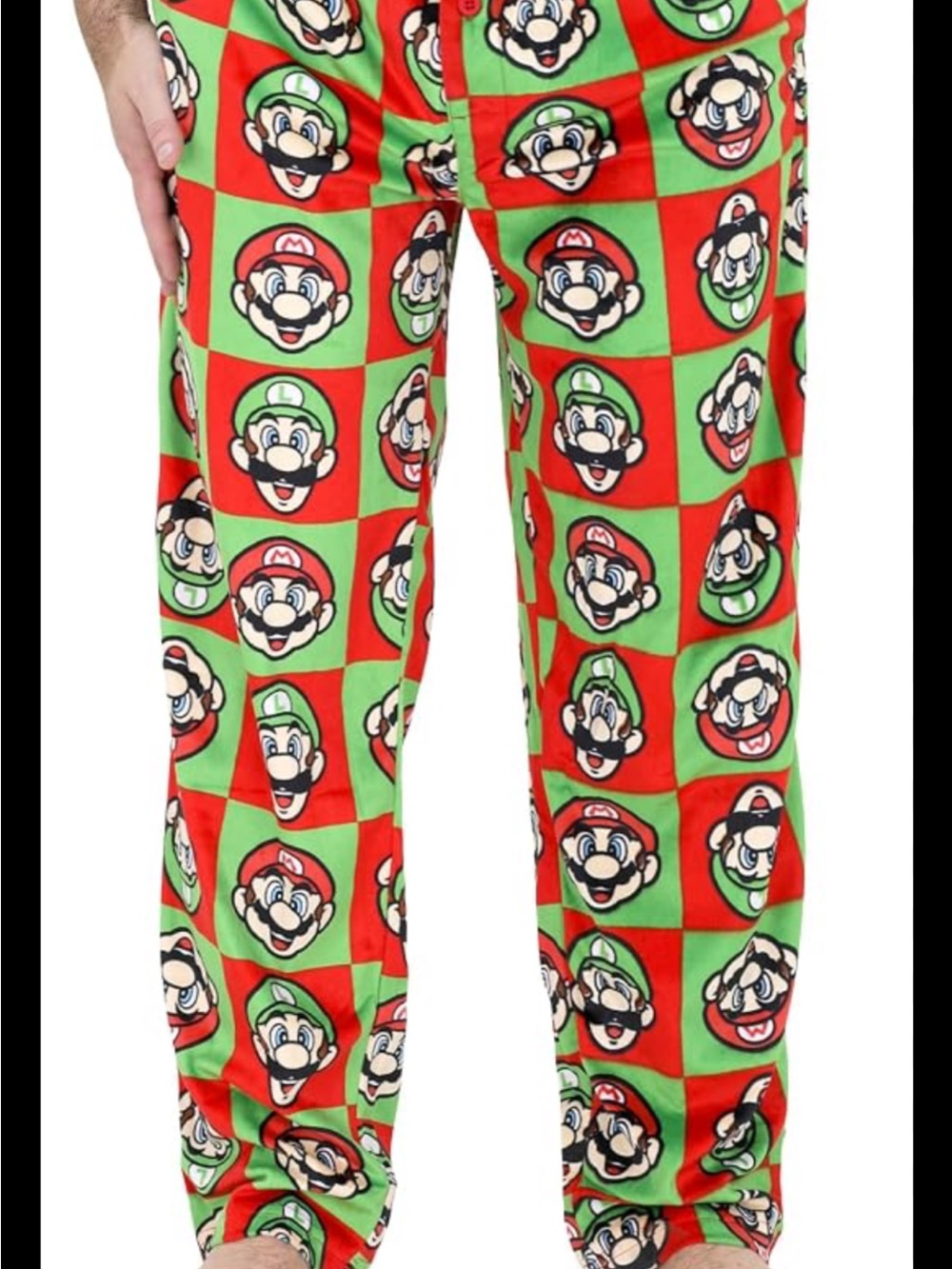 Kids Red & Green Character-Print Jogger Pants